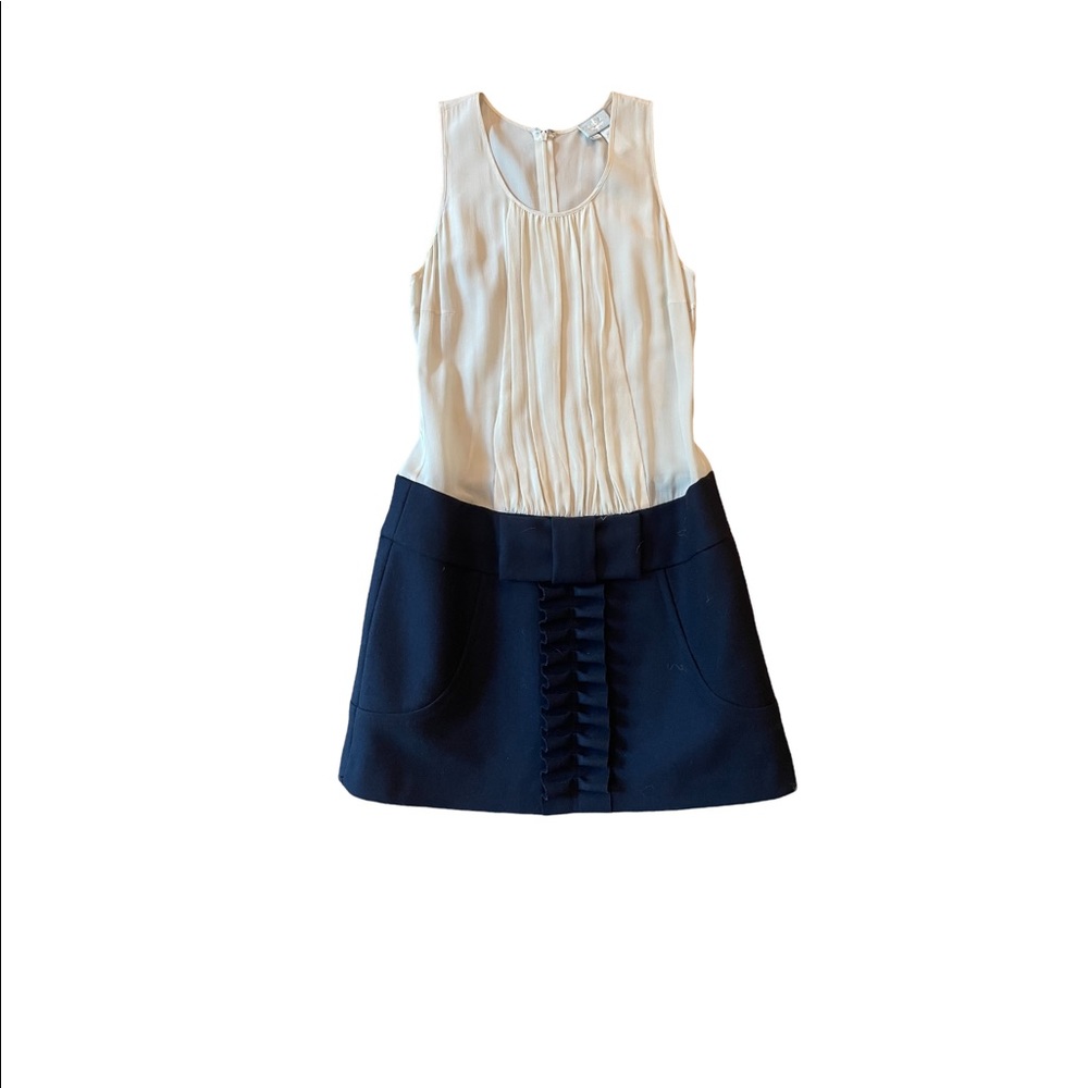 vintage Tracey Reese wool and chiffon mini dress